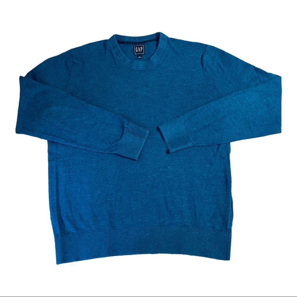 Blue Marl Cotton Crew Neck Sweater - Gap